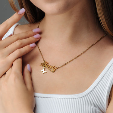 Simple Name Necklace - Custom Name Necklace - Personalised Necklace - Necklaces for Girlfriend - Necklaces for Moms Necklace Gold Brother & Sisters